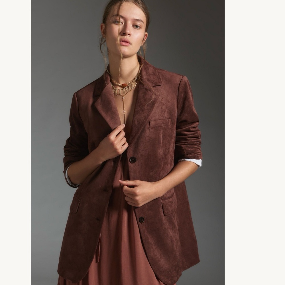 dolan Chocolate Brown Suede Blazer